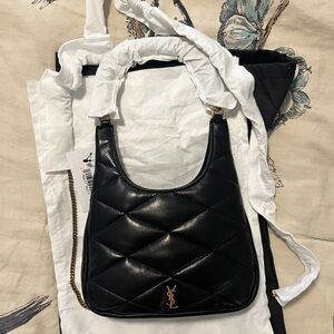 NWT SADE YSL HOBO BAG BLACK LAMBSKIN